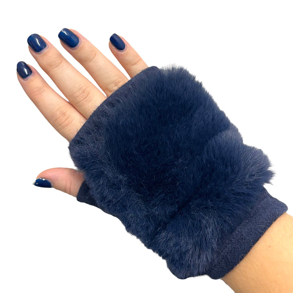 Fingerless Fluffy Faux Fur Gloves