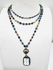 Blue And Grey Tone Wire Beaded Double Layer Necklace