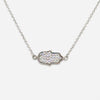 Pave Silver Hamsa Charm Necklace