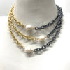 Two Tone Pearl Infinity Necklace