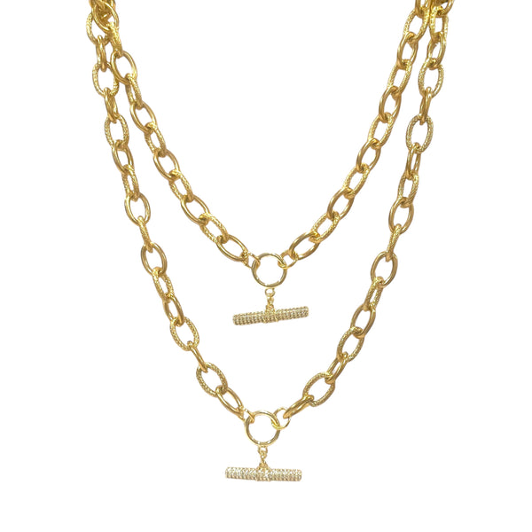 Pave Toggle Chain Necklace