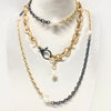 Two Tone Pearl Infinity Necklace