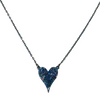 Hematite and Sapphire Pave Heart Necklace