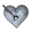 Silver Trim Heart Dishes With Silver Heart Spoons