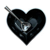 Silver Trim Heart Dishes With Silver Heart Spoons