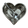 Silver Trim Heart Dishes With Silver Heart Spoons