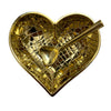 Gold Trim Heart Dishes With Gold Heart Spoon