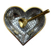 Gold Trim Heart Dishes With Gold Heart Spoon