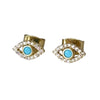 CZ and Turquoise Evil Eye Earrings