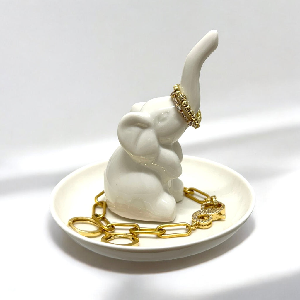 Ceramic Elephant Ring & Jewelry Dish