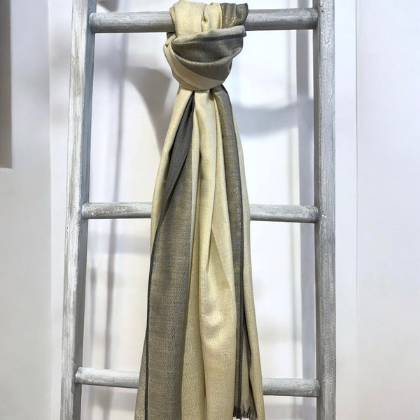 Two-Tone Metallic Pashmina Scarf