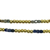 Gold 3mm Beaded Stretch Bracelet with Triple Glass Bead Pattern