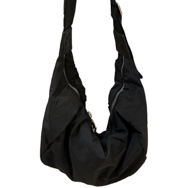 Natalie Nylon Hobo Black