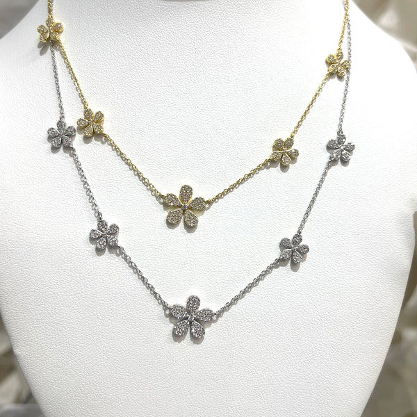 Pave Flower Necklace