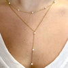 Gold And Pearl Double Strand Y Necklace