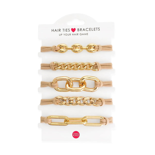 Set of 5 Hair Tie Bracelet Set