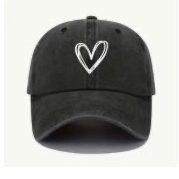 Double Heart Embossed Baseball Hat