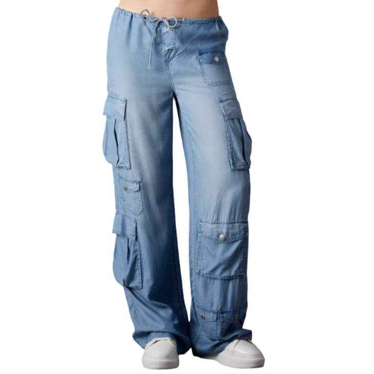 Wide Leg Cargo Army Or Denim Tencel Pants (With Lots Of Pockets)