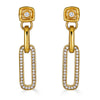 Gold Pave Chain Post Earrings