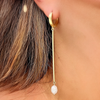 Huggie Drop Earrings With Freshwater Pearl