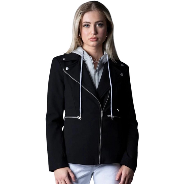 NEW Helen Moto Blazer With Removable Hoodie