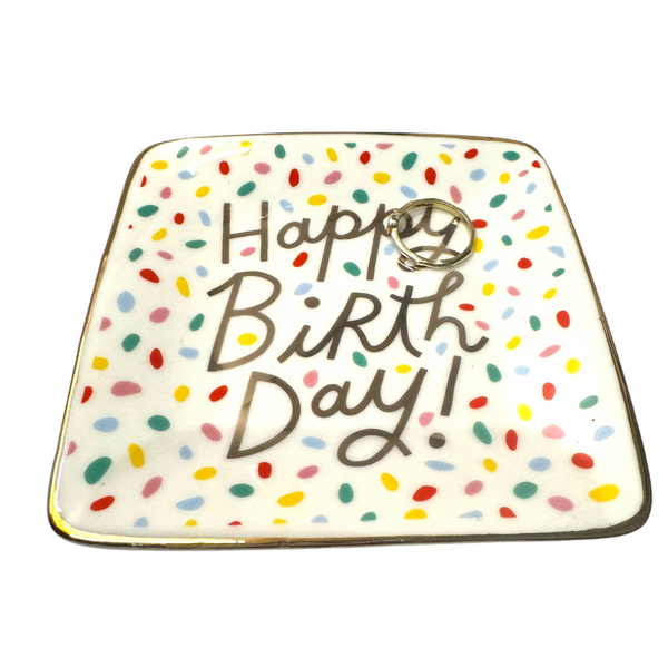 Ceramic Happy Birthday Confetti Dish