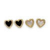 Pave Colored Heart Post Earrings