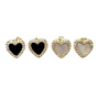 Pave Colored Heart Post Earrings