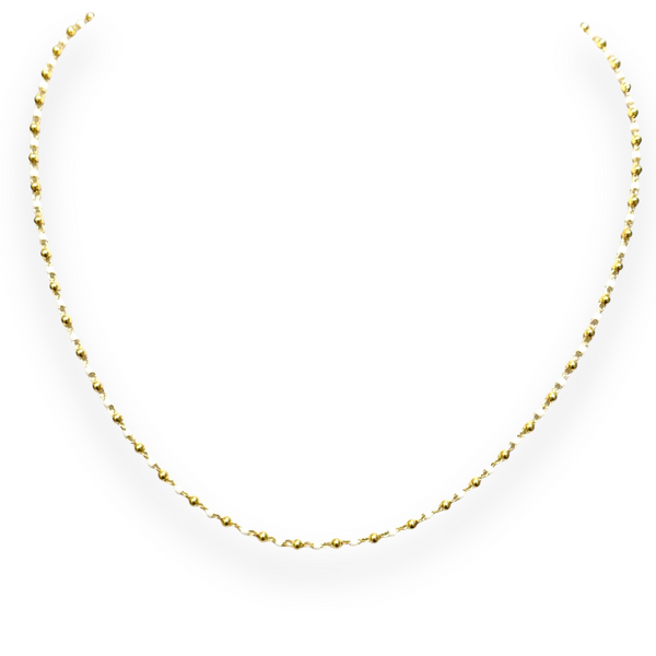 Aria Gold and White Bead Necklace