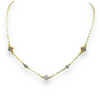 Gold Mini- Paperclip Necklace With Pave Flowers