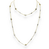 Gold Mini- Paperclip Necklace With Pave Flowers