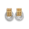 Double Knotted Door Knocker Two Tone Earrings