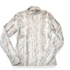 Snake Patterned Mesh Turtle Neck