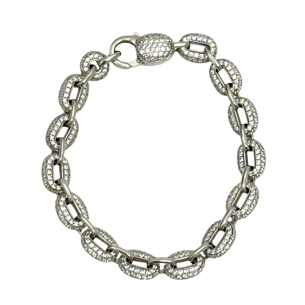 CZ Puff Link Bracelet