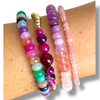 Purple Haze Mix Gemstone Semi-Precious Stretch Bracelet