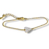 Gold Chain Bracelet with Pave Heart