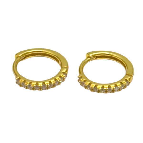 11mm CZ Goldtone Huggies