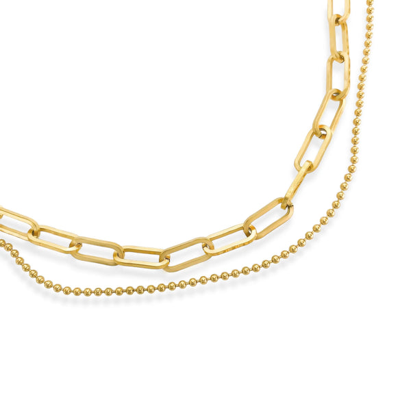 Gold Mixed Chain Necklace