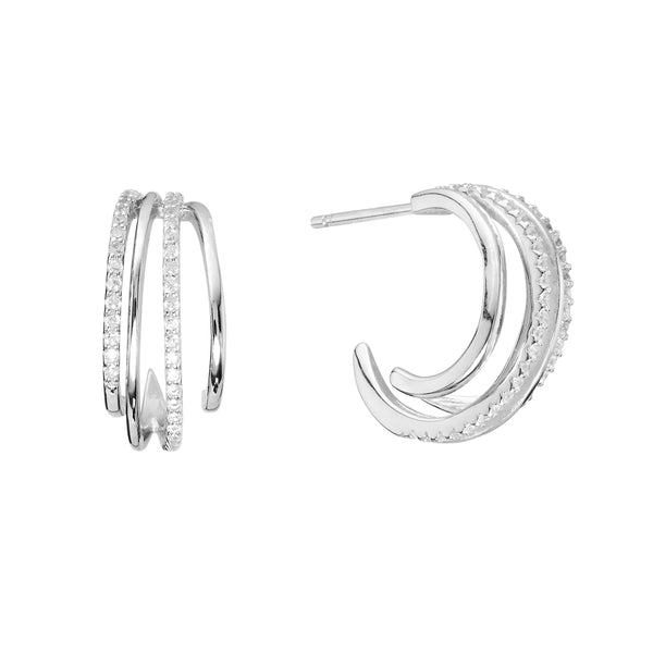 Multi-Hoop CZ Earrings