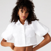 Bubble Sleeve Cotton Crop Top