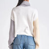 Colorblock Turtleneck Cropped Sweater