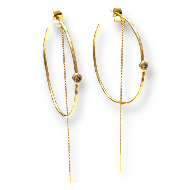 Olivia Chain Drop Hoop Earring