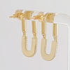 Dangling Half CZ Paper Clip Earrings