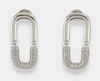 Dangling Half CZ Paper Clip Earrings