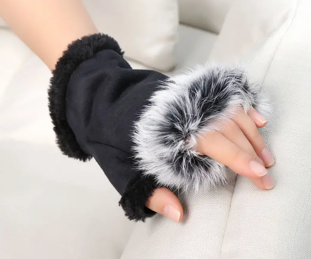 Fingerless Faux Fur Gloves