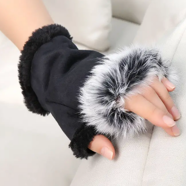 Fingerless Faux Fur Gloves