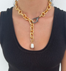 Matte Gold ‘Y’ Loop Chain Necklace