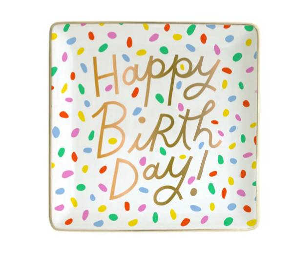 Ceramic Happy Birthday Confetti Dish