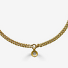 Modern Curb Chain Crystal Disc Necklace