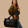 Two Faced Reversible Fur/Nylon Tote With Crossbody Bag